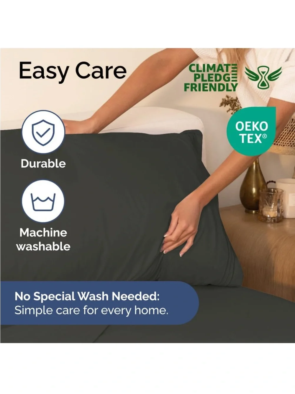 Luxury Solid Microfiber Sheet Set - Dark Gray